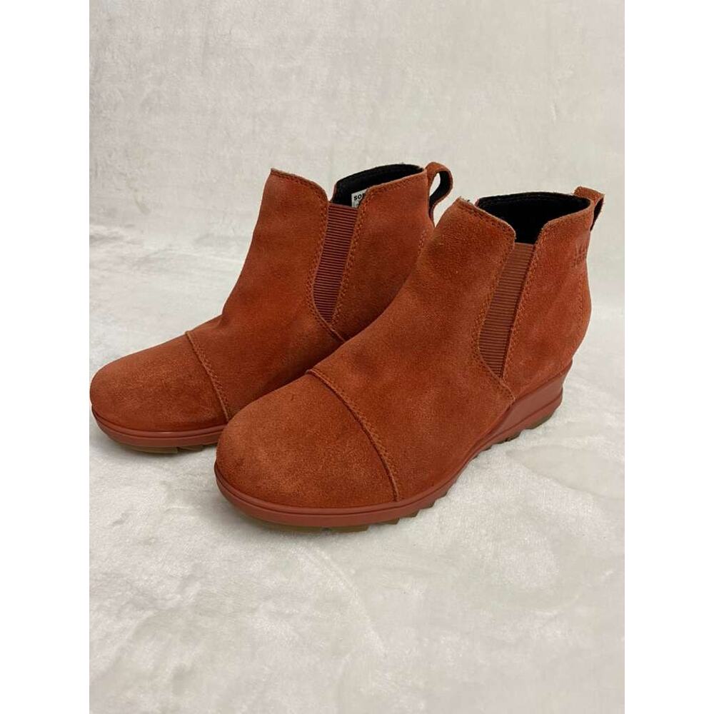 SOREL Evie Pull On Bootie Waterproof Suede Leather Wedge Ankle Booties Sz 6 - Picture 6 of 11